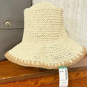 Simons Cream and Tan Straw Hat